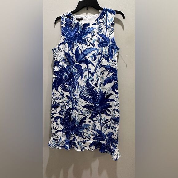 Talbots Floral A-Line Dress 
SATEEN FLOUNCE HEM FLORAL A-LINE DRESS - Picture 2 of 7